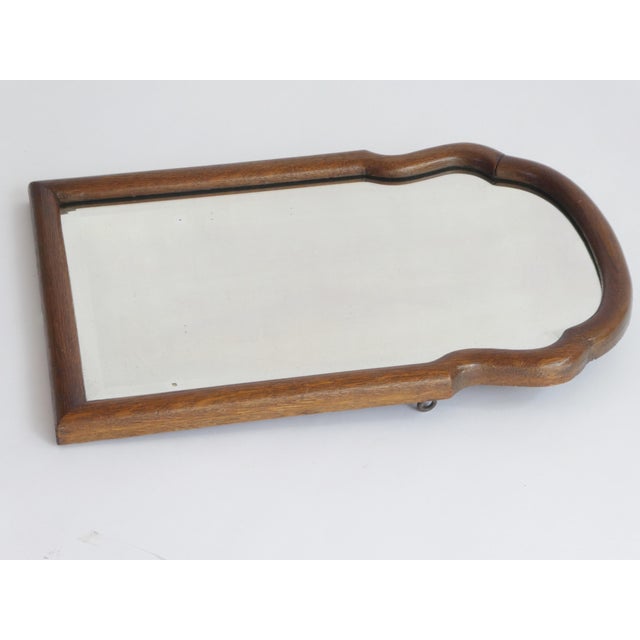 Wood Antique Dutch Scalloped Beveled Mirror For Sale - Image 7 of 11