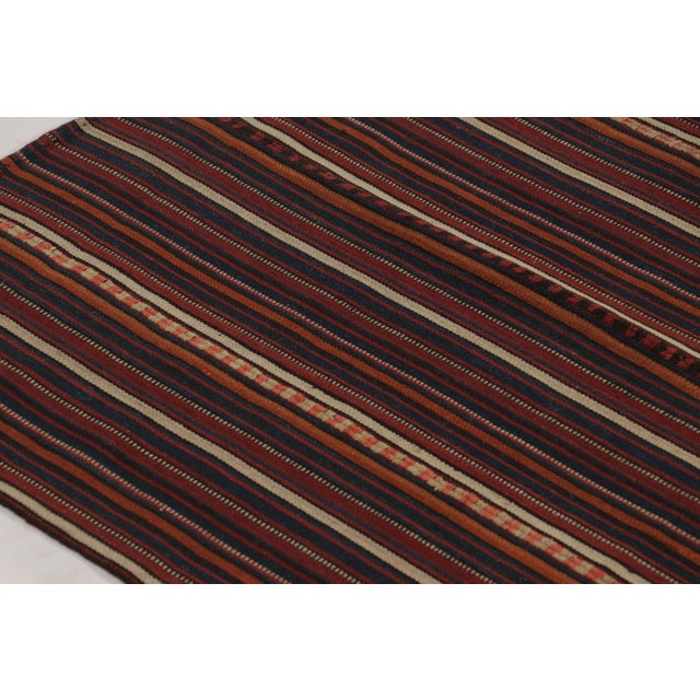 Tribal Vintage Persian Kilim, Vertical Stripes in Deep Red and Earth Tones - Rug & Kilim For Sale - Image 3 of 7