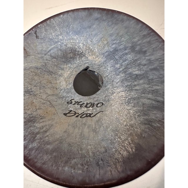1980s Signed Iridescent Glass Vessel For Sale In Miami - Image 6 of 6