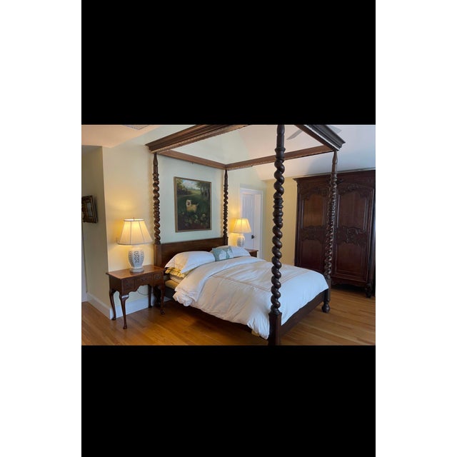Baker 4 Poster Canopy Bed Frame Headboard in Barley Twist Design * mattress not included Stunning Baker piece! High...
