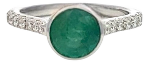 Natural Emerald Diamond Ring Size 6.5 14k W Gold 1.93 TCW Certified