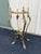 Art Nouveau Art Nouveau Onyx and Brass Planter Stand With Polished Finials For Sale - Image 3 of 12
