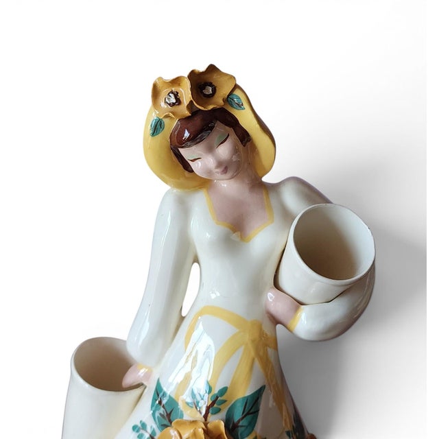 Mid Century Modern Ceramic Hedi Schoop Woman Planter Figurine, c1950s. Great condition. Measures 12.75 inches high.