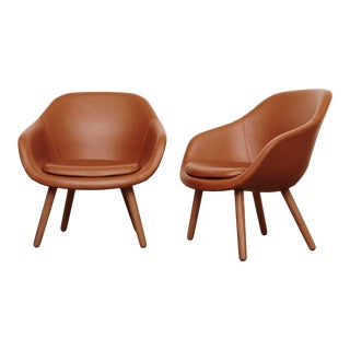 Hay About a Lounge Leather Chairs - A Pair For Sale