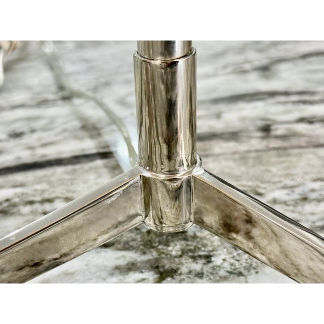 2010s Visual Comfort Chrome Tripod Table Lamp For Sale - Image 5 of 8