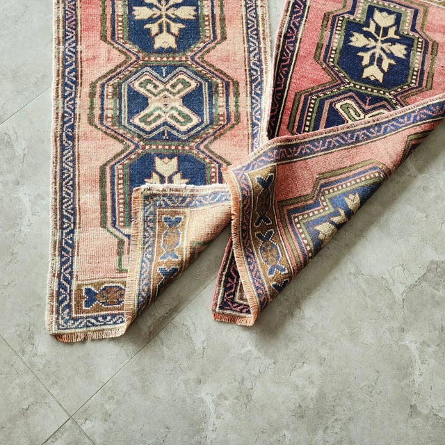 Raspberry Pink 1980s Petite Turkish Oushak Wool Rugs - a Pair For Sale - Image 8 of 8