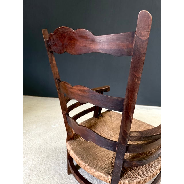 Antique French Provincial Rural Low Lounge Chair, 1890s For Sale - Image 16 of 17