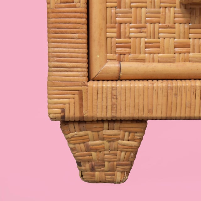 Brown Danny Ho Fong Style Rattan Wrapped Dresser For Sale - Image 8 of 8