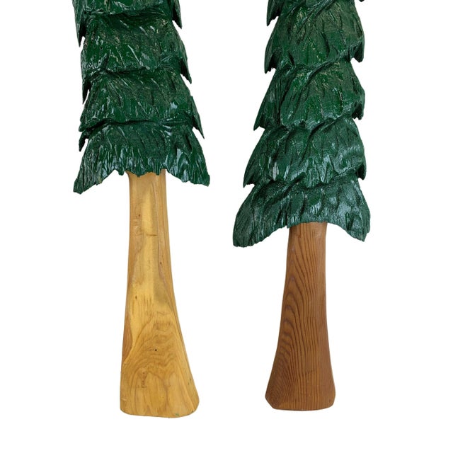 Pair of hand-made large-scale Christmas Pine tree wall hangings. Perfect for decorating for the holidays or all year...