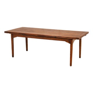Antique Farmhouse Walnut Draw-Leaf Dining Table For Sale