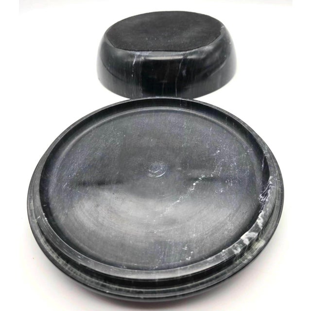 Mid 20th Century Black Marble Bowl With Lid For Sale - Image 11 of 13