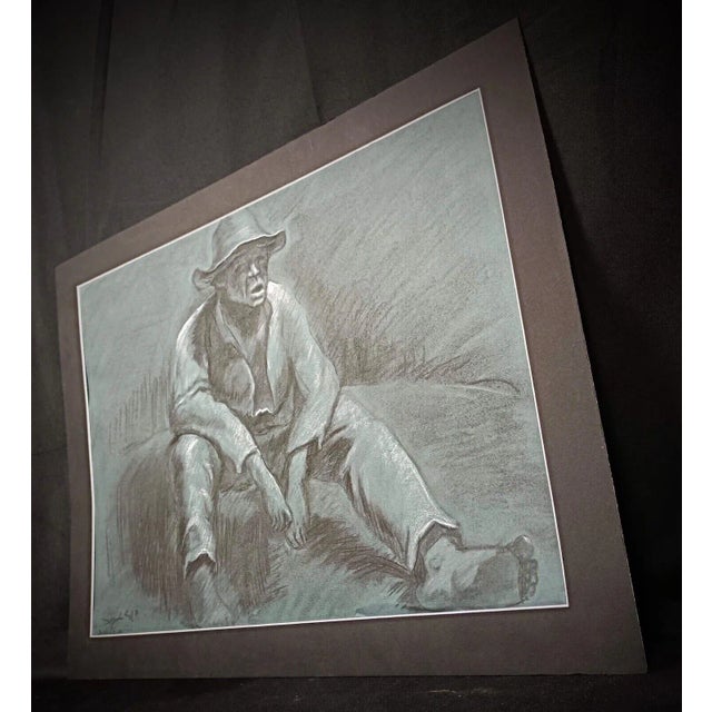 Large and Elegant Charcoal Drawing by "Cyo" Dated April 30, 2002 For Sale - Image 4 of 7