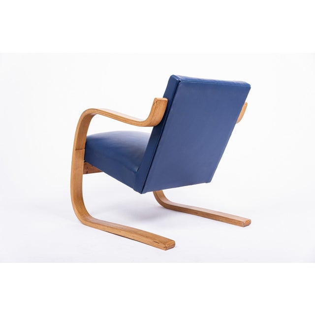 Early Production Bauhaus 402 Blue Arm Chair by Alvar Aalto, Made in Finland, 1930s For Sale - Image 12 of 14