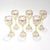 1900 Set of 6 Gilt German or Bohemian Art Nouveau Clear & Green Glass Wine Goblets For Sale - Image 4 of 18