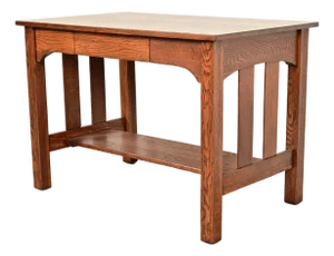 Stickley Brothers Style Antique Mission Oak Arts & Crafts Writing Desk, Newly Refinished