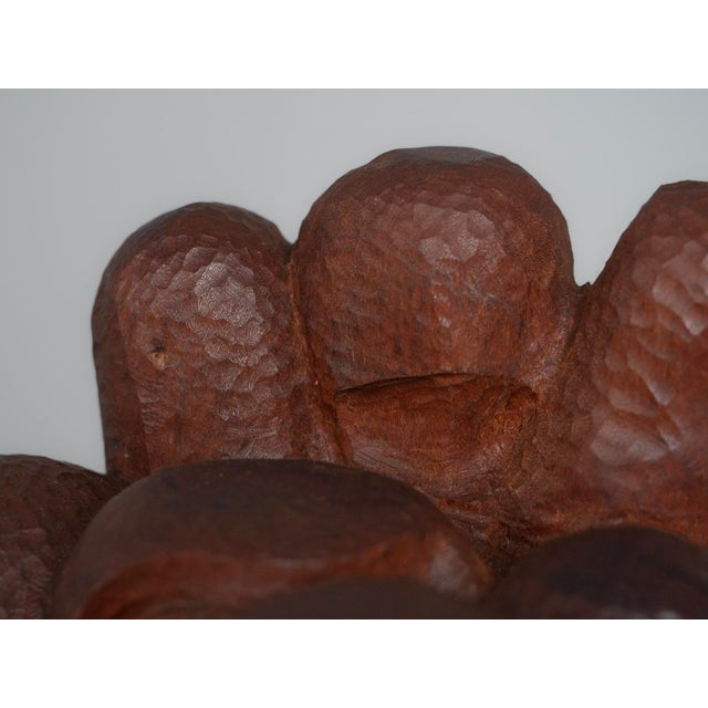 Brown Abstract Carved Wood Sculpture, 1980s, Wood For Sale - Image 8 of 9