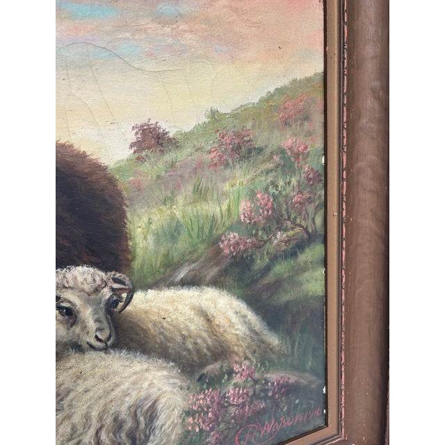 Robert Watson 19th Century Oil Painting of Scottish Highlands Sheep For Sale - Image 11 of 16