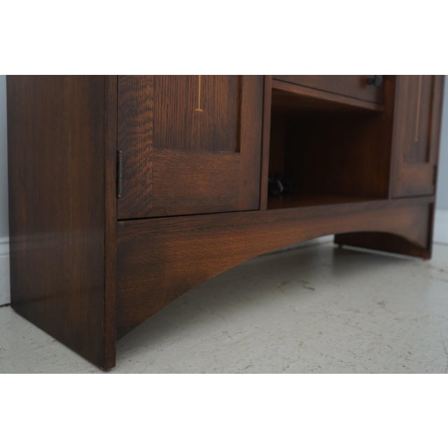Stickley Mission Oak Harvey Ellis Inlaid Fall Front Bookcase For Sale - Image 12 of 18