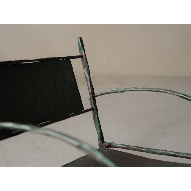 Handcrafted Hammered Wrought Iron Lounge Chair, France, 1960s For Sale - Image 13 of 18