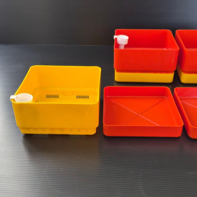 Plastic Vintage Square Jardinieres by Nena Balsari Vastill for Reflex, 1970s, Set of 4 For Sale - Image 7 of 10