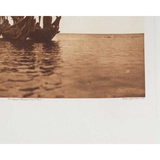After Edward Curtis “Masked Dancers in Canoes” Photogravure Restrike For Sale - Image 9 of 9