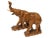 Figurative Solid Teak Wood Hand Carved Trunk Up Elephant Statue - a Pair For Sale - Image 3 of 12