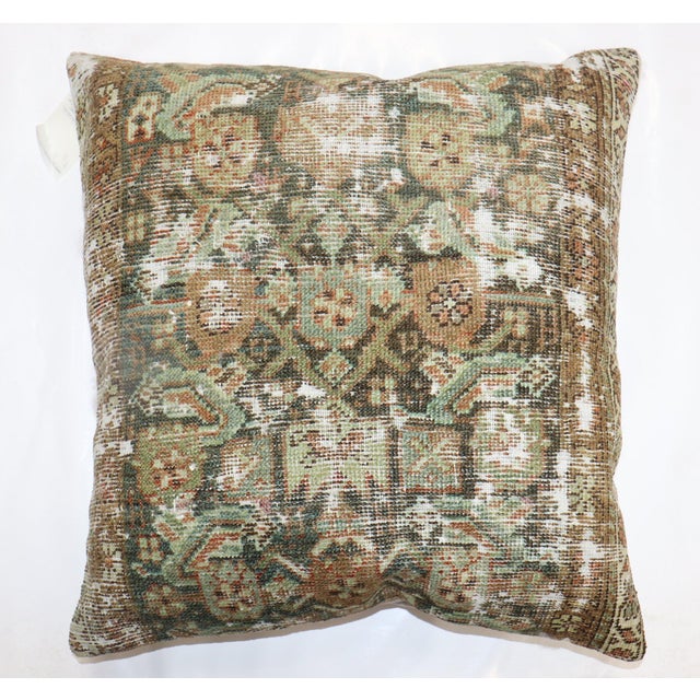Zabihi Collection Large Square Worn Rug Pillow For Sale - Image 4 of 4