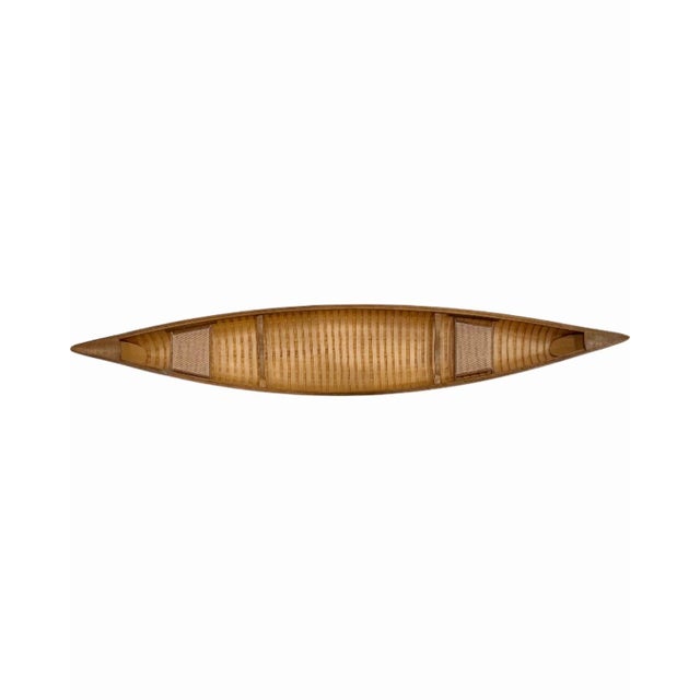 Vintage Vanderbilt Whitney Estate Decorative Canoe Boat Model W/Oars For Sale - Image 13 of 17