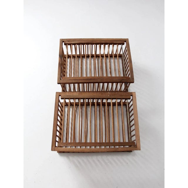 Brown Vintage Wooden Farm Crates Pair For Sale - Image 8 of 13