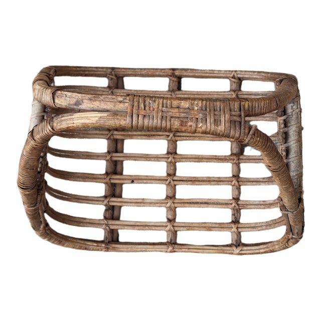 Vintage Coastal Boho Chic Magazine Log Holder Basket Chairish