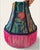 Handcrafted Covington Abelia Garden Embroidered Designer Lamp Shade With Rayon Pink Fringe For Sale - Image 6 of 7