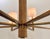 Original retail $2958, stylish Currey & Company Modern Travertine Commune Chandelier, antique brass finished frame, seven...