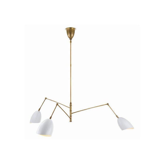 Sommerard Triple-Arm Chandelier in Hand-Rubbed Brass from Visual Comfort For Sale - Image 5 of 5