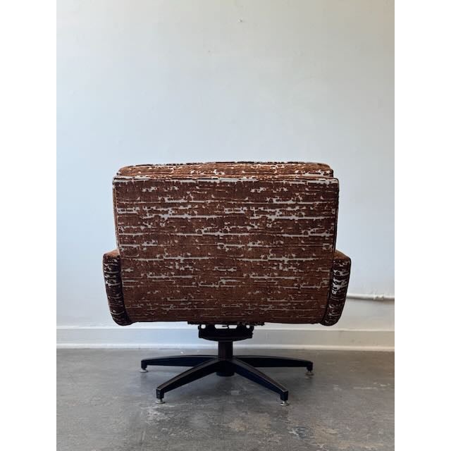 1960's Velvet Swivel Lounge Chair For Sale - Image 10 of 14