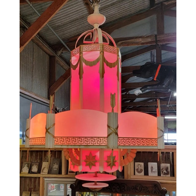 Art Deco Movie Theater Chandelier 1930's For Sale - Image 12 of 12