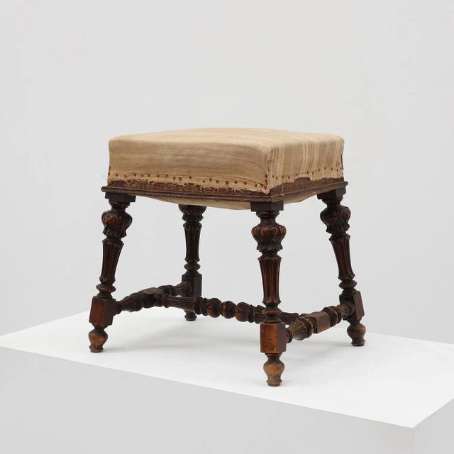 19th Century Louis XV Baroque Oak Stool, France For Sale - Image 13 of 13