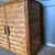 Vintage Bamboo and Rattan Double Door Cabinet with Brass Handles For Sale - Image 9 of 10