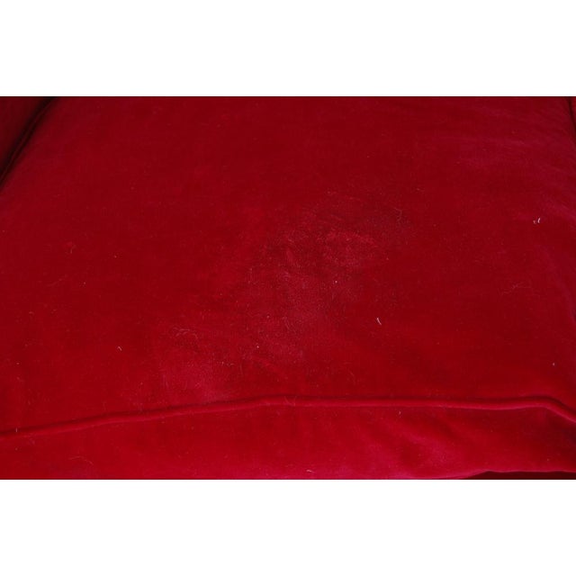 Vintage Sofa in Red Velvet, 1950s For Sale - Image 10 of 16