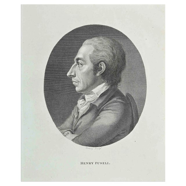 William Bromley, Portrait of Heinrich Füssli, Original Etching, 1810 For Sale