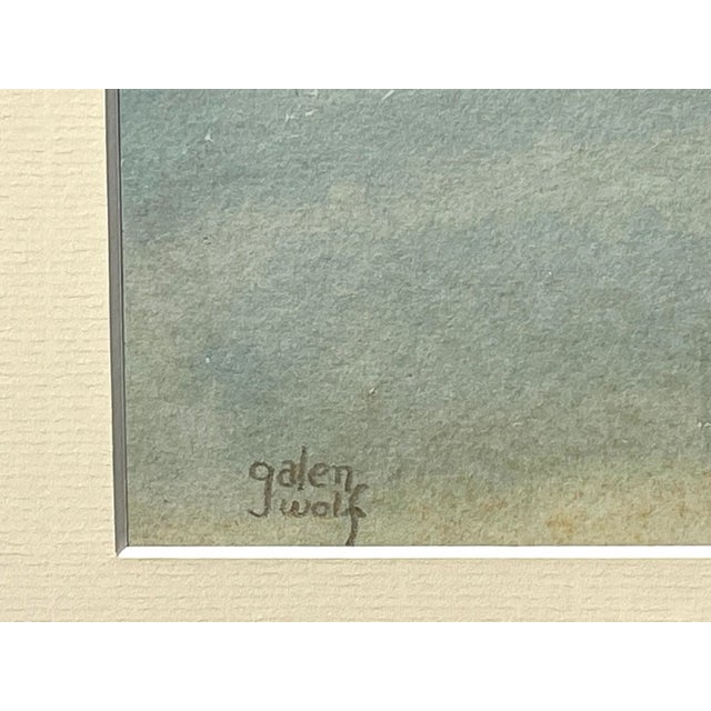 Paint Vintage Original California Watercolor Painting of High Sierras Lake Evolution Pass by Galen Wolf For Sale - Image 7 of 7