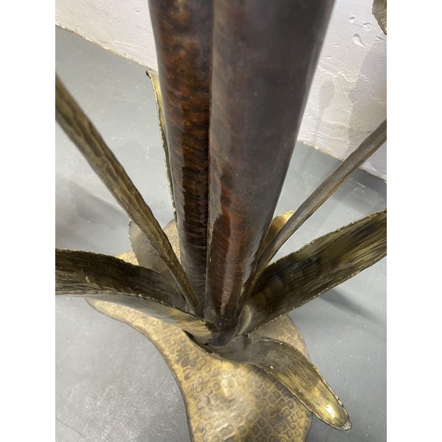 Copper Floral Lamp in Brass and Copper, 1960s For Sale - Image 8 of 12