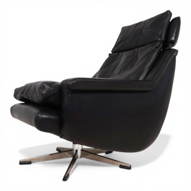 ESA 802 Lounge Chair in Black Leather by Werner Langenfeld, 1970 For Sale - Image 12 of 18
