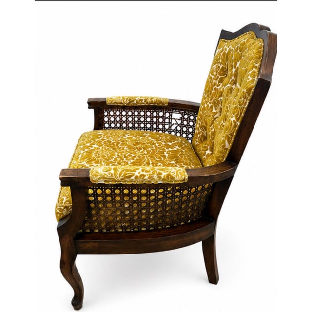Vintage Mid-Century Modern Cane Armchair For Sale - Image 4 of 5