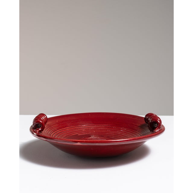 Rose 1950s Belgium Rose Ceramic Serving Bowl For Sale - Image 8 of 15