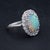 Vintage Australian Opal Diamond Halo Ring 14k White Gold Circa 1910 Size 5.25 For Sale In Madison - Image 6 of 11