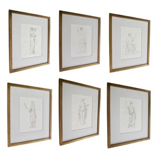 Roman Figures, 1800s, Engravings, Framed, Set of 6 For Sale