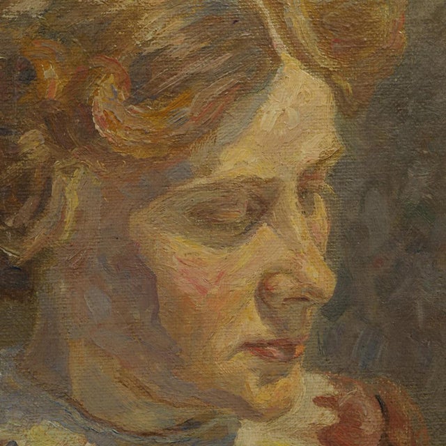 Einar Parslev, Portrait of a Young Woman, 1890s, Oil on Canvas For Sale - Image 3 of 4