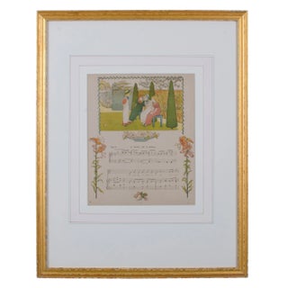 Vintage “Song of a Doll” Child’s Music Illustration by Kate Greenaway For Sale