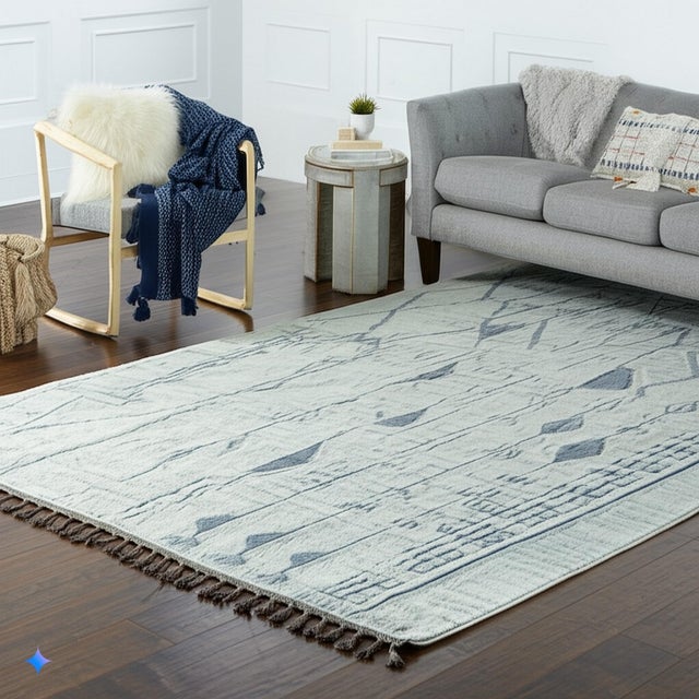 Textile Marrakech Beige Solace Hand-Knotted Wool Rug Carpet, Minimalist Design For Sale - Image 7 of 8