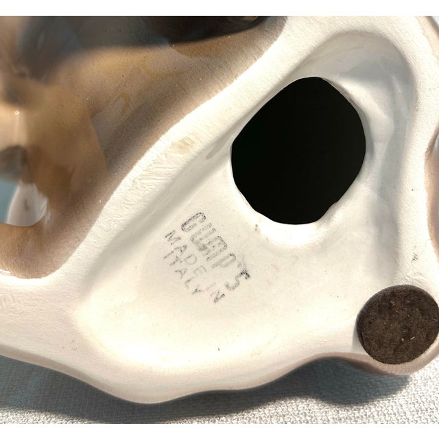 Tan MCM Italian Gumps Hand Painted Porcelain Pug For Sale - Image 8 of 8